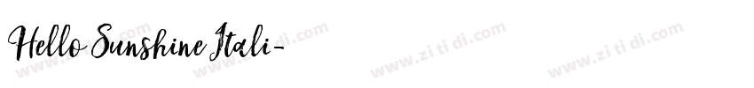 Hello Sunshine Itali字体转换